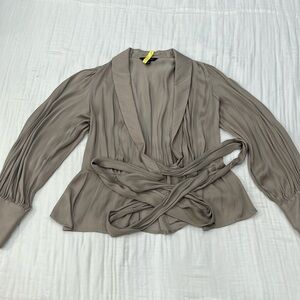 Banana Republic. Long Puff sleeves. Wrap top.